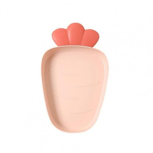 Attractive Dinner Plate Portable Snack Plate Lightweight Anti-wear Practical Food Grade Fruit Plate: Pink