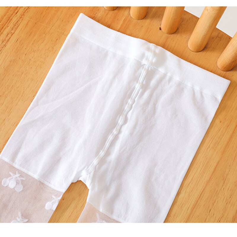 Collants fins en Nylon pour enfants, bas en maille, motif Floral, cœur blanc, 2022