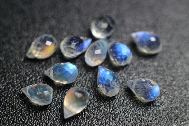 one piece AA loose beads white blue rainbow moonstone faceted 10-11mm for DIY jewelry making 14inch FPPJ wholesalenature
