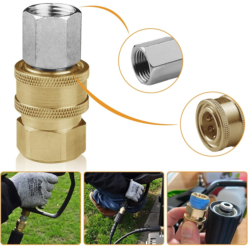 3/8 Zoll männlicher und weiblicher Schnellverbinder Hochdruckreiniger-Adapter Schlauch Schnellverbinder Hochdruckreiniger Gewindebeschläge Kupplung