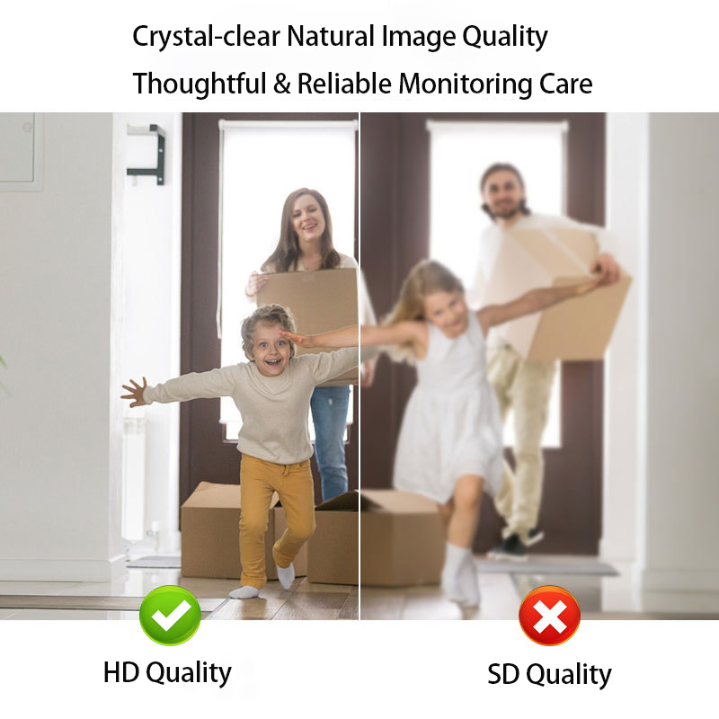 ξAO 360° ° 4K beveiligingscamera met bewegingsdetectie nachtzichtmonitor | WiFi draadloos bewakingssysteem voor binnen en buiten