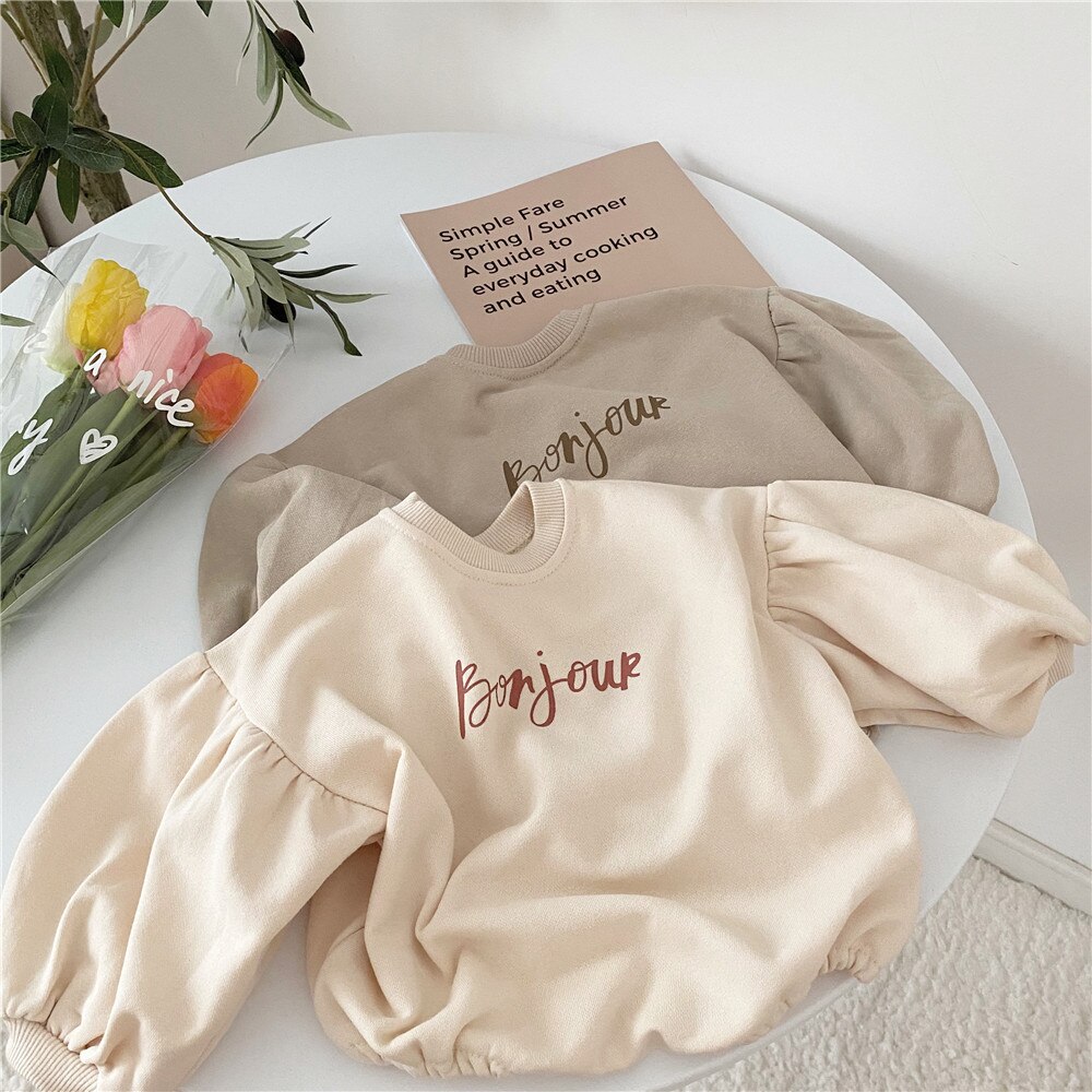 Autumn Baby Bodysuits Letter Printed Newborn Long Sleeve Jumpsuit Boys Girls Cotton Baby Clothes With Headband