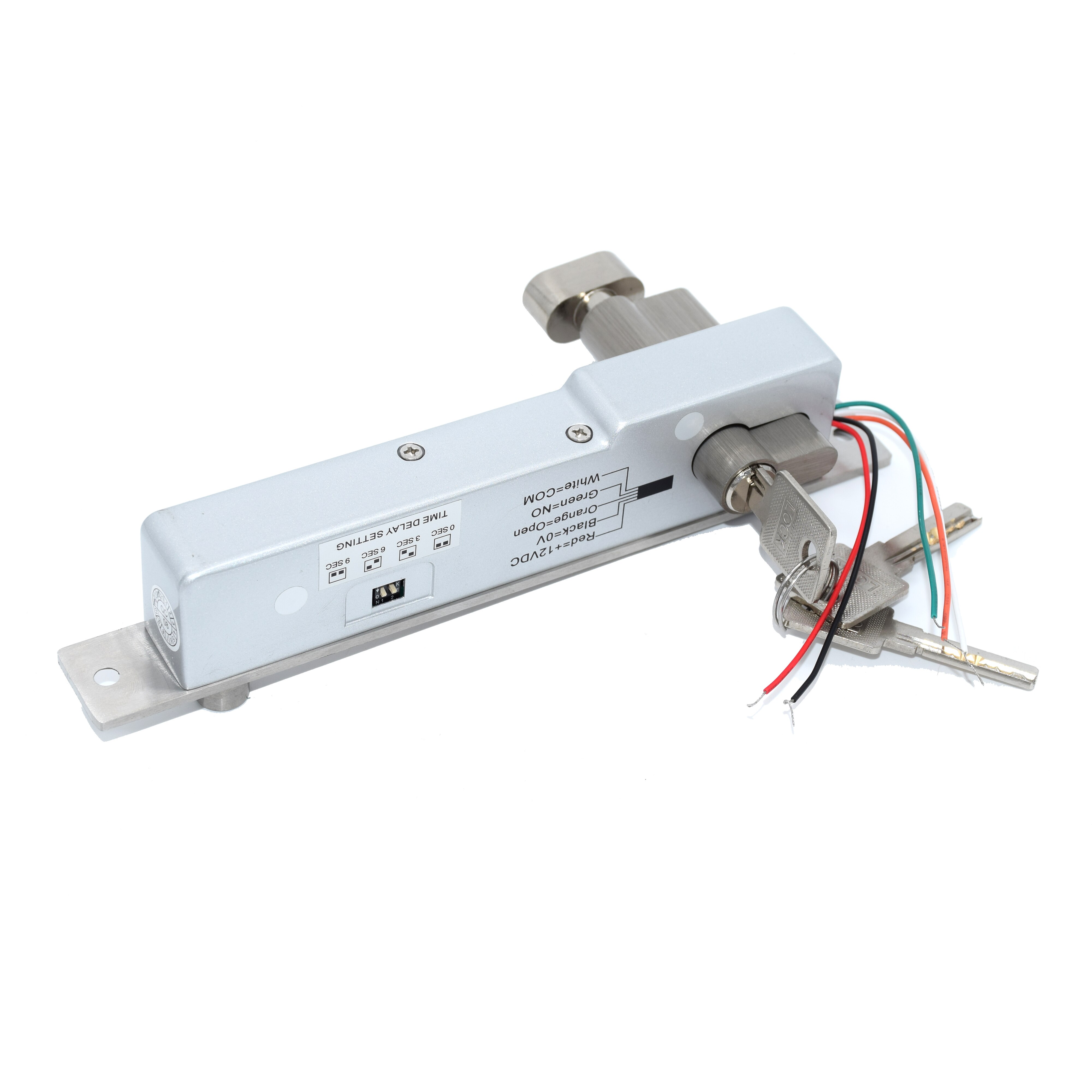 DC12V Fail Secure Electric Bolt lock With Mort Lock Cylinder power to unlock emergency key