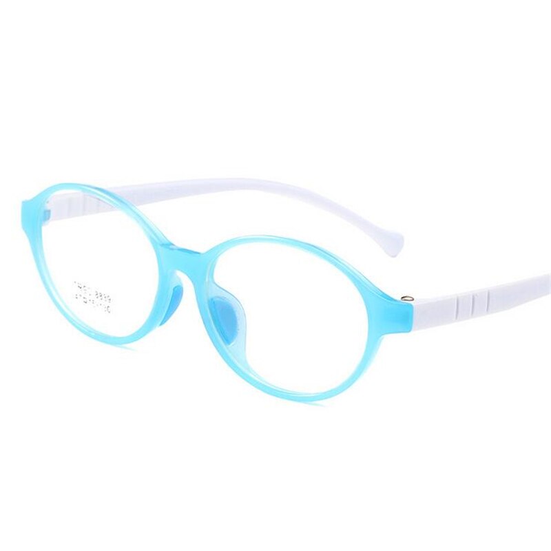 Tr90 børne optik briller dreng pige klassisk studerende pc linse ovalt nærsynet stel klart spejl børne briller stel 5 farve: Blå-hvid