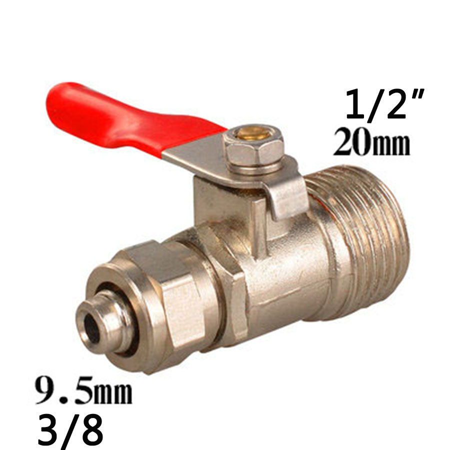 1/4'' 1/2'' Male 1/4 3/8 Tube Water Adapter RO Feed Ball Valve Faucet Water Filter Reverse Osmosis System for Water Purifier Tap: PURPLE