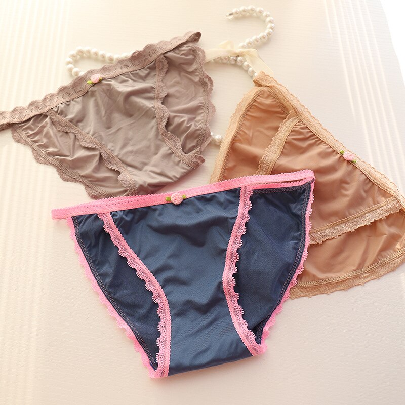 Nuove ragazze intimo 2 pz/lotto pizzo nylon vita media slip ragazza mutandine adolescenti all'ingrosso studenti estate vendite calde