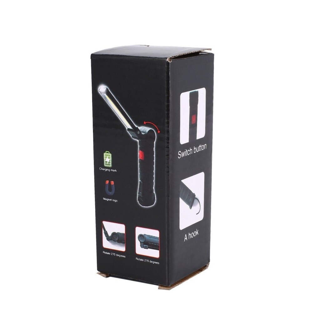 Folding COB LED Work Light Portable Spotlight with Magnetic Base Clip USB Charging Repair Torch Movable Work Light Flashlight