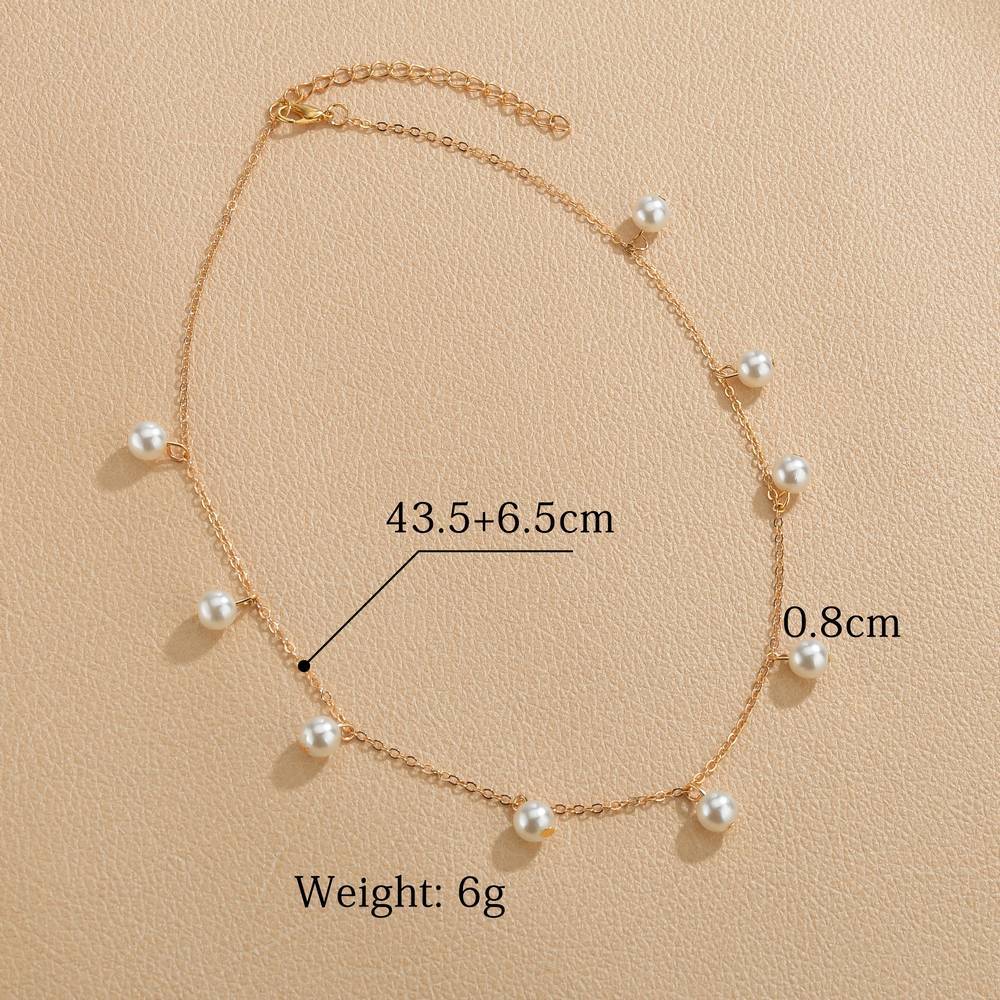 Neue Perlen frauen Hals Kette Perle Halsband Halskette Gold Farbe Goth Chocker Schmuck Auf Den Hals Anhänger Kragen für Mädchen