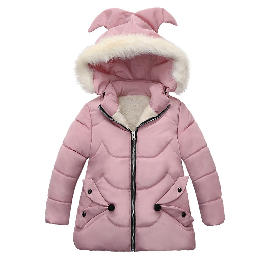 Winter Baby Jas Dikke Warme Hooded Baby Jongens Meisjes Donsjack Baby Winter Kleding Kinderen Lange Mouw Sneeuw Uitloper jas: Pink / L