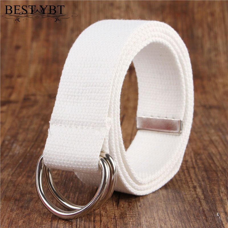 Beste Ybt Unisex Riem Canvas Legering Dubbele Ring Gesp Riem Verstelbare Outdoor Casual Multicolor Vrouwen En Mannen Riem