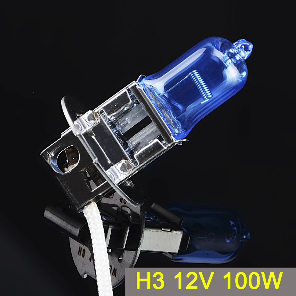 SINOVCLE H3 Halogeenlamp 12 V 100 W Xenon Donkerblauw 2200Lm 5000 K Koplamp Lamp Quartz Glas Auto Licht super Wit