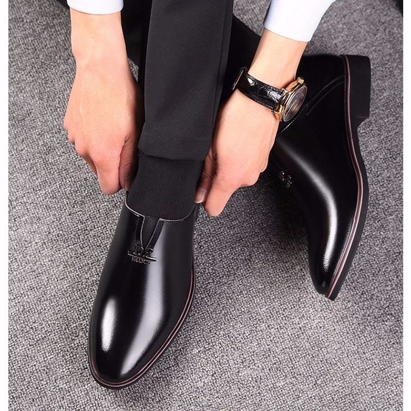 ACEBUY2 Men White Dress Shoes Men's Shoes Spring Breathable British Business Dress Shoes