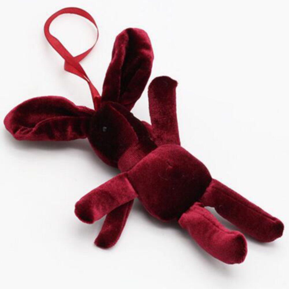 Knuffel Konijn Wishing Bloemen Met Band Pp Katoen Pop Lange Benen Kids Koreaanse Stijl Knuffel Bunny Meisjes leuke: Wine Red