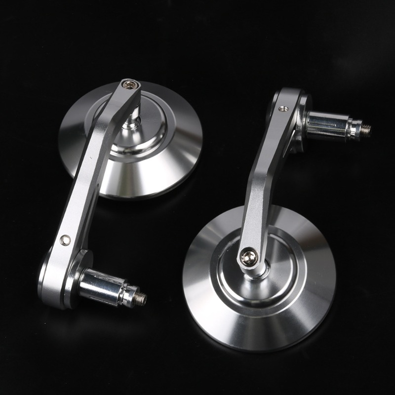 Motorfiets stuurspiegel stuureind achteruitkijkspiegels balans schuifgreep zijspiegel cnc zilver 22mm universeel anti-reflecterend