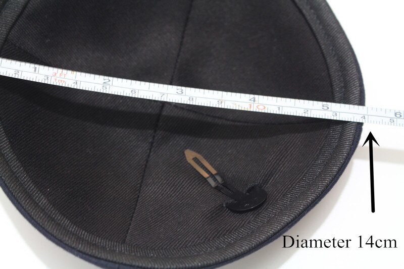 Sort kippah jødisk solid beanie hat 16cm kipot kippot jødisk kasket