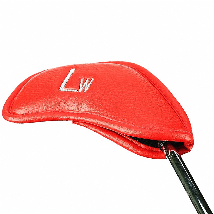 12 pçs golfe ferros headcover ferro putter cabeça capa protetora golf club cabeça capa acessórios de golfe 3 cores: Red