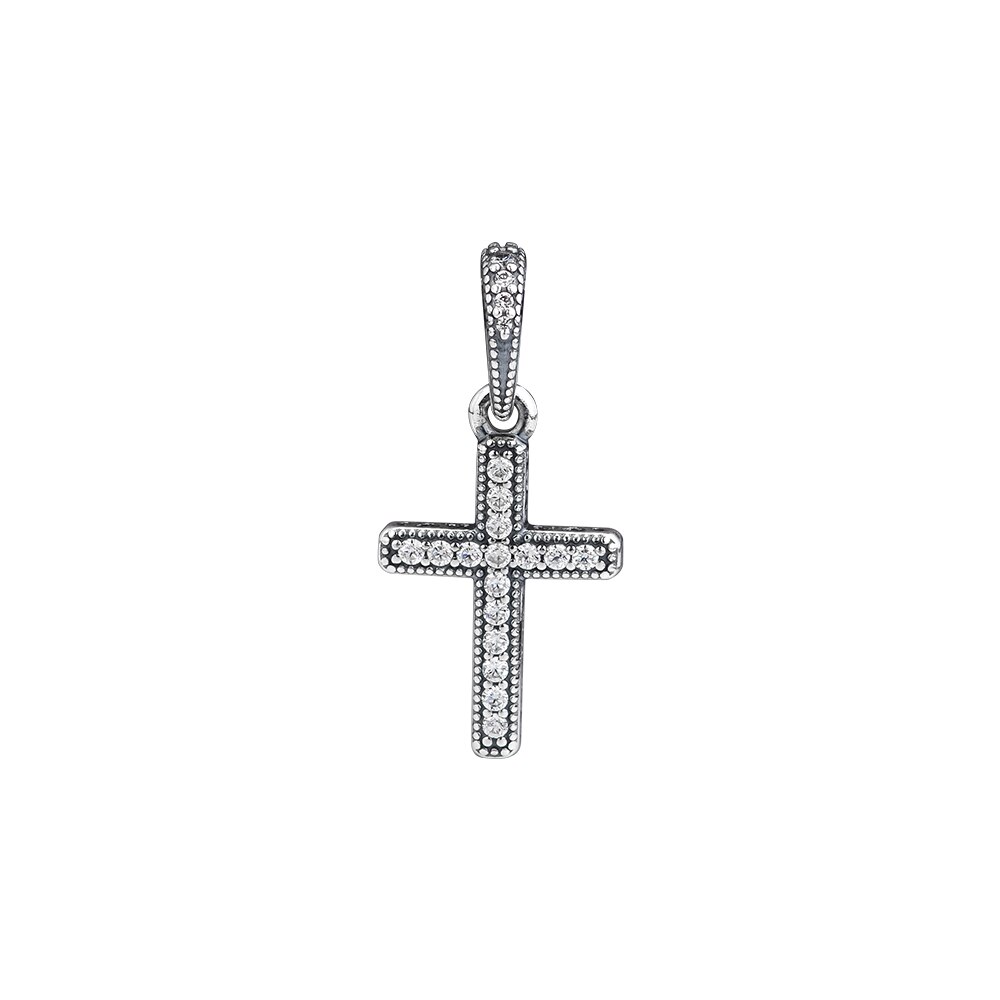 Ckk 925 sterling silver kunglig nyckel hänge berlock passar original armband halsband kvinnor gör-det-själv smycken bijoux femme: Klassiskt kors