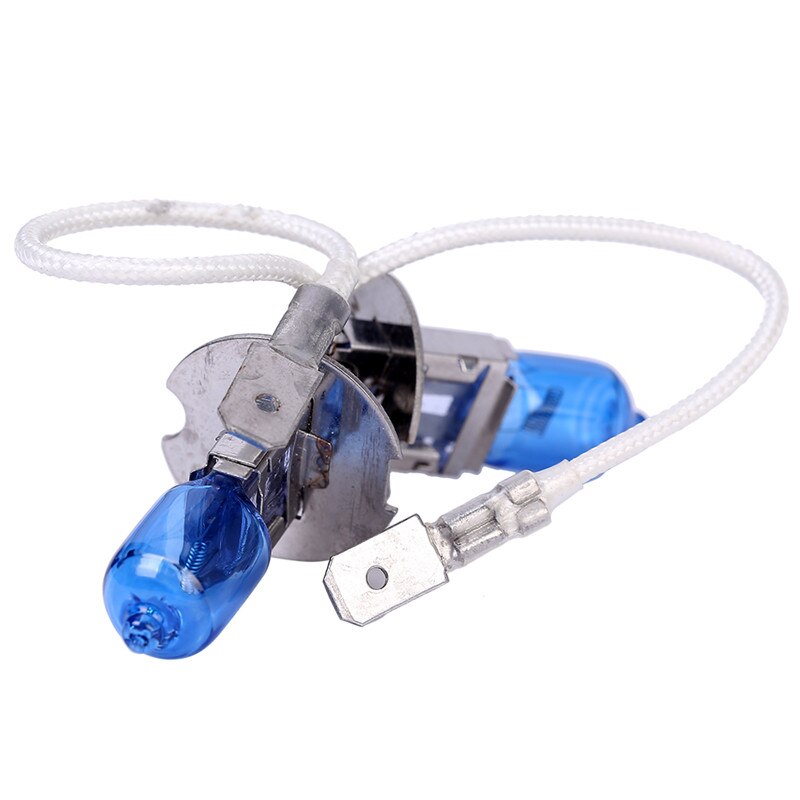 2 Stuks 12V 55W H3 Koplamp Lamp Xenon Donkerblauw Glas Vervanging Auto H3 Halogeenlamp Super witte Auto Led Lamp