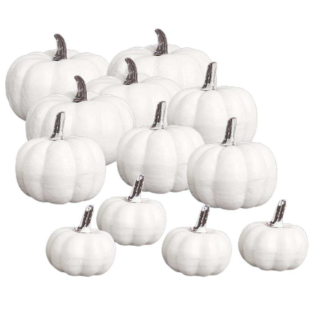 12 Artificial Realistic Pumpkins Fall Halloween Pumpkin Decoration