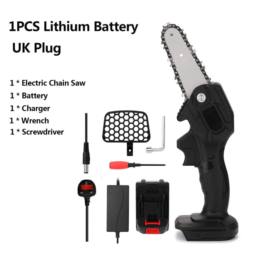 Portable électrique taille scie Rechargeable petites scies électriques travail du bois scie électrique jardin enregistrement Mini brossé scie électrique: UK Plug