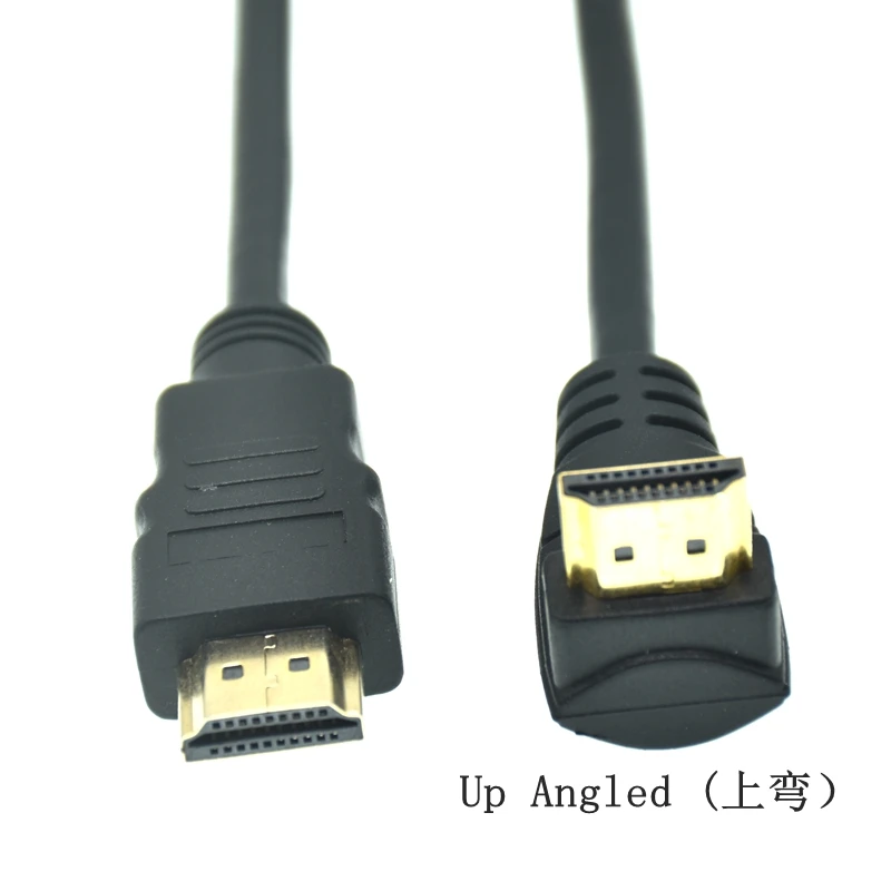 HD A Male Naar HDMI-compatibel A Male Down Up Links Rechts Hoek 90 Graden Mannelijke HD Verlengkabel HD 1.4v Hoek Kabel 50CM 1.5M: Black / 3m