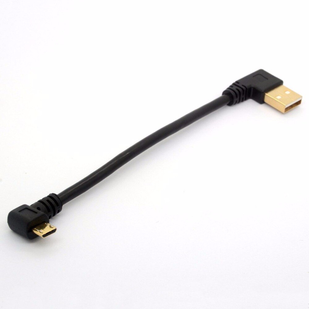 90 Degree USB 2.0 to Micro USB B Cable Angled Charging Extender Lead 15cm Left