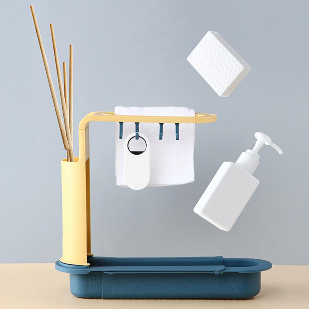 4 Colors Useful Dish Drying Rack Dish Drain Shelf Scalable for Washroom