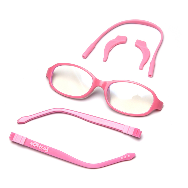 Peekaboo kids silicone glasses for children ultralight clear lens black boy optical eyeglasses for girls anti blue light: pink
