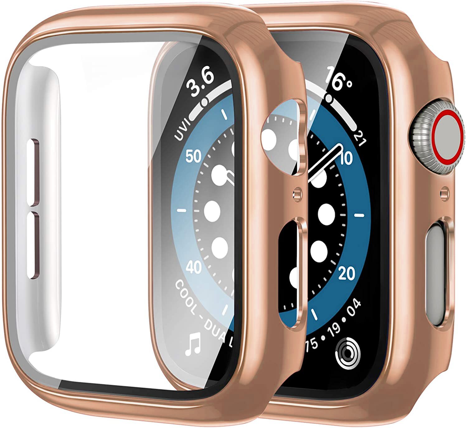 Szkło + pokrowiec na Apple Watch Case 44mm 40mm 42mm 38mm akcesoria platerowane ochraniacz ekranu iWatch seria 6 5 4 3 se 7 45mm 41mm