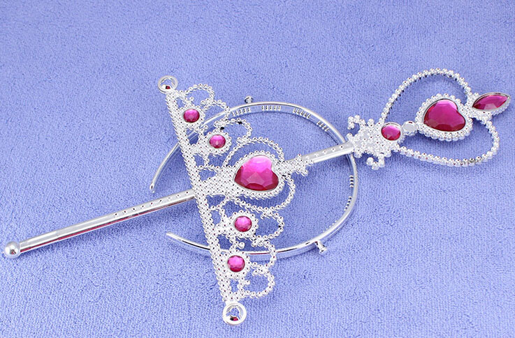 TOP Her. Zen Prinzessin Krone Hair Kinder Mädchen Geburtstag Kinder Haar Clip Tiara Zauberstab Sets Schmuck XRN15: Rose