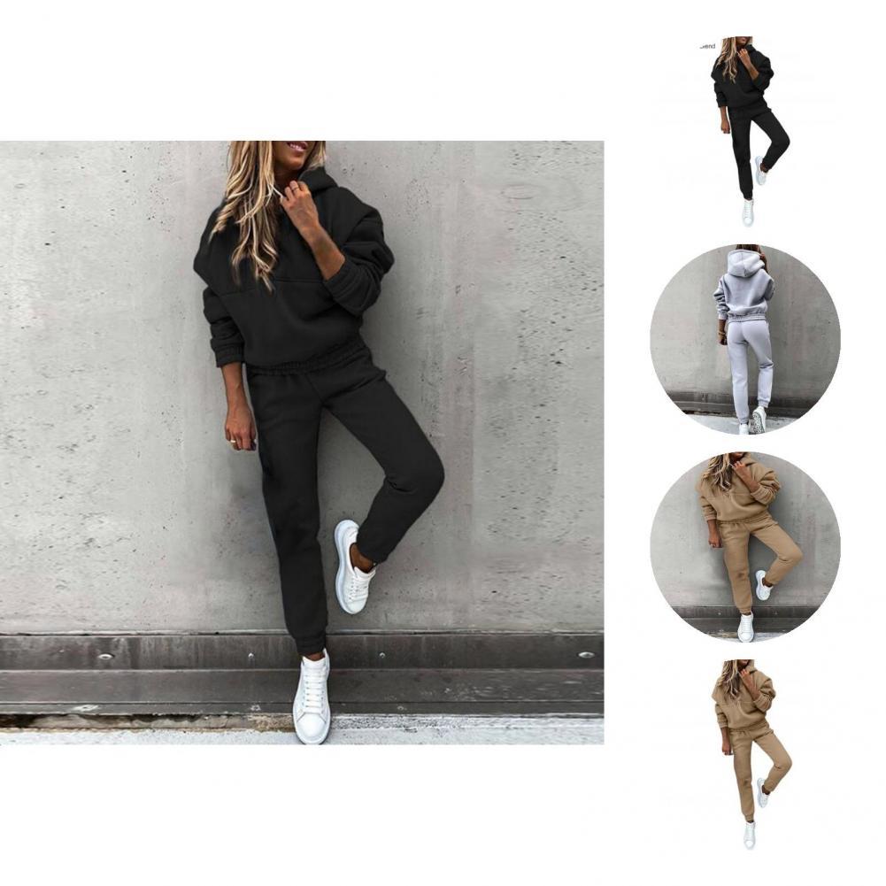 Conjunto de ropa deportiva para mujer, traje de chándal con cordón en la cintura, cálido, resistente al desgaste, 1 unidad