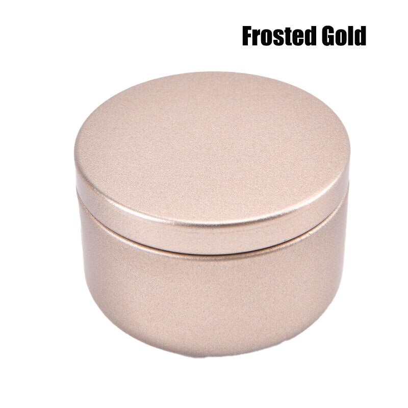 1Pc Kaars Tin Reizen Blikken Ronde Metalen Blikken Kaars Containers Kaars Potten: frosted gold
