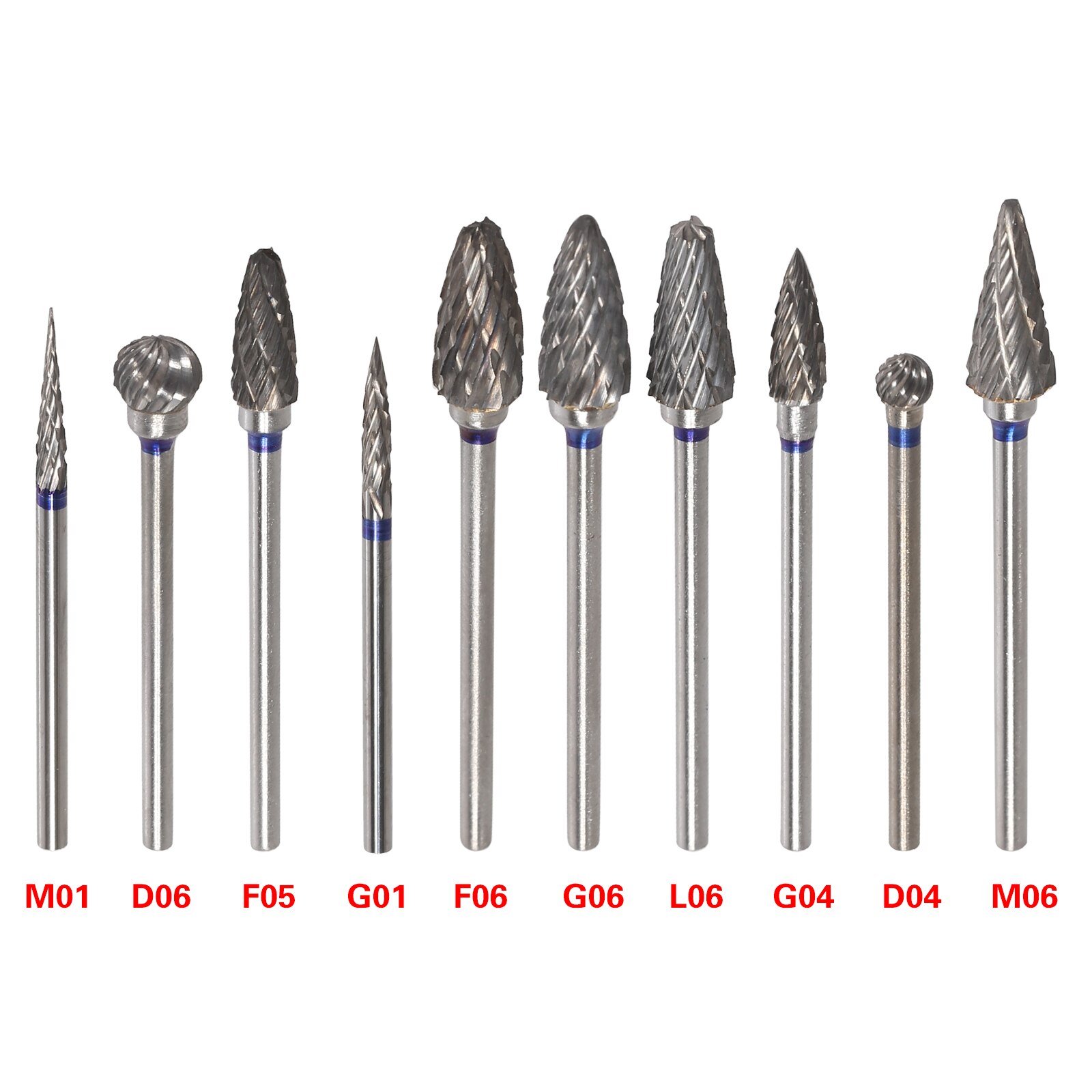 10 Sizes Dental Tungsten Carbide Steel Burs Teeth Drill 2.35mm Fit Polishing Handpiece Marathon