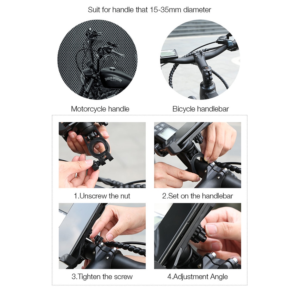 Soporte Universal para manillar de bicicleta y motocicleta, 360 giratorio, para iPhone X y Samsung