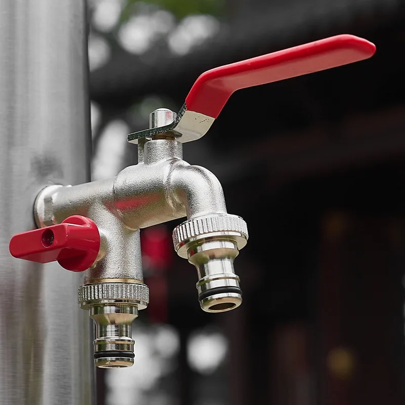 Garden Tools Brass Water Faucet 1/2" Outside & Inside Used Easy Turn On/Off Lever Handle Watering Supply Taps Ball Valve