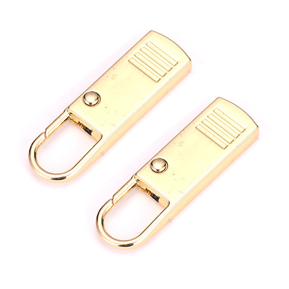 2Pcs Metalen Rits Rits Reparatie Kits Rits Pull Voor Rits Slider Naaien Diy Craft Naaien Kits Metal Zip: Golden tuba 2pcs