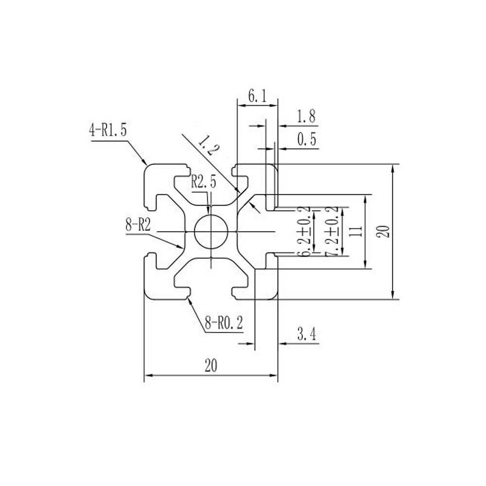 2PCS Black Aluminum Profile European Standard Linear Rail Aluminum Profile Extrusion for DIY 3D Printer Workbench CNC 400mm