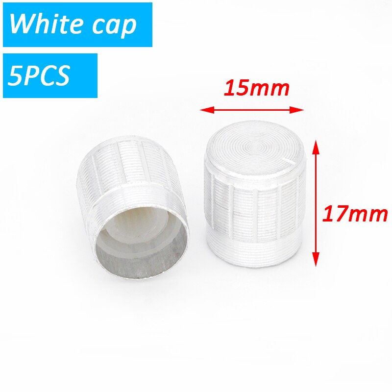 5 Stks/partij 20 Positie 360 Graden Roterende Encoder EC11 W Drukknop 5Pin Handvat Lange 15/20Mm Met een Ingebouwde Drukknop: White cap