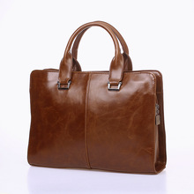 Classic Woman Men's Briefcases Leather Business Office Computer Laptop Bags austere Vintage Shoulder Crossbody Bags For ipad Men