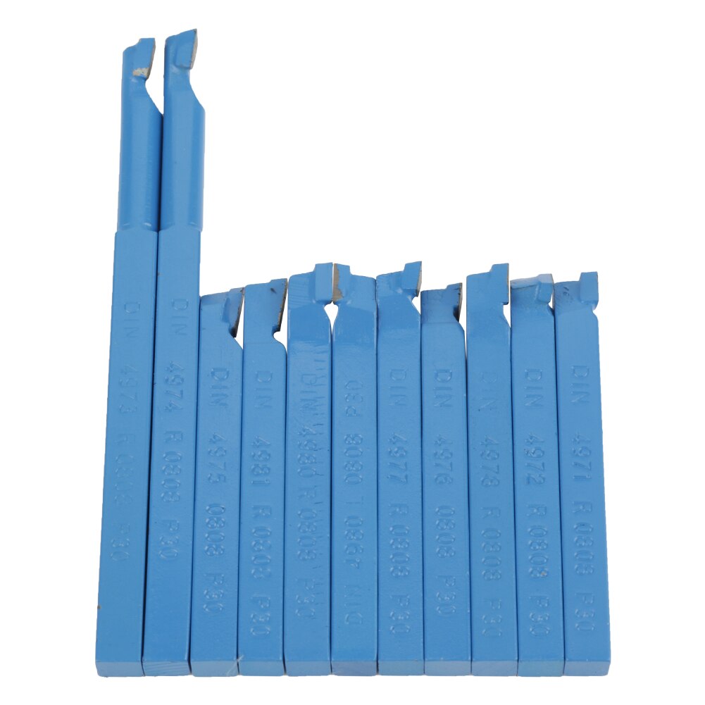 11Pcs 8*8mm Lathe Tools Carbide Tipped Welding Milling Cutting Turning Tool Set