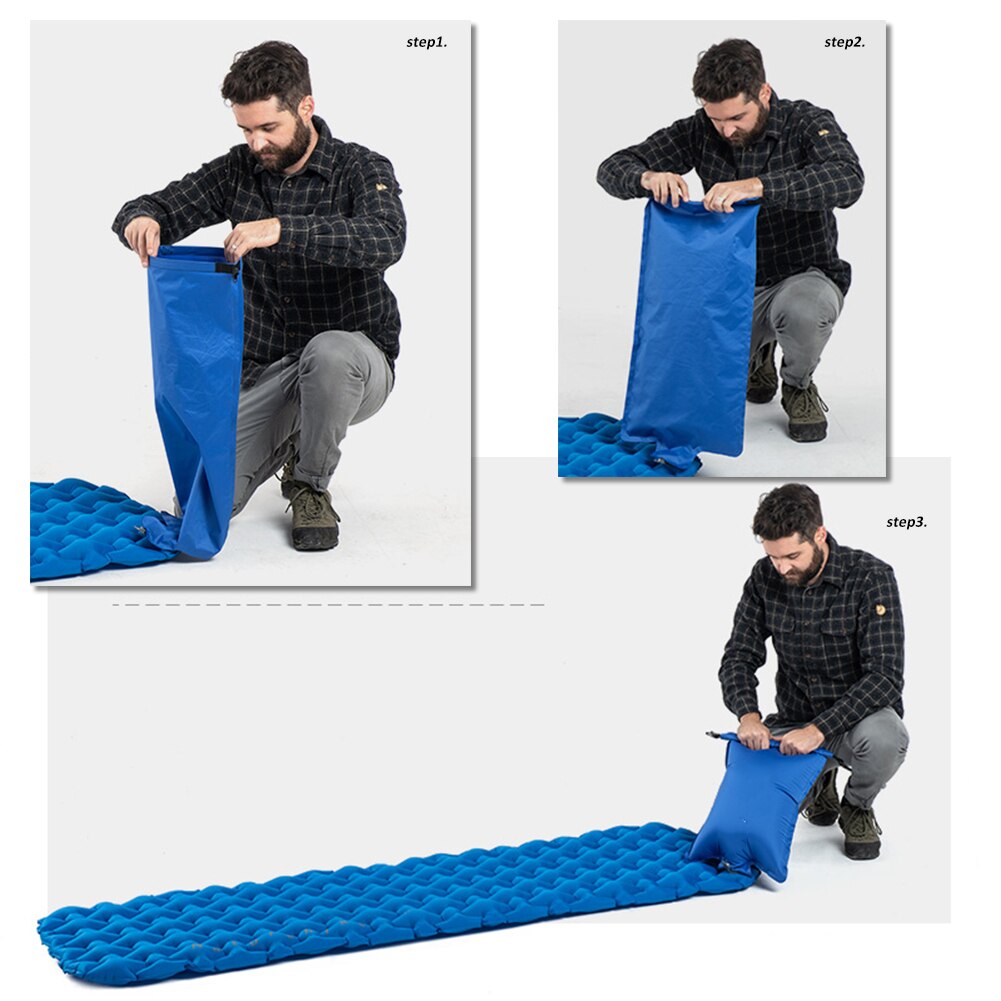 Camping Sleeping Pad Inflatable Moisture Air Mattress Ultralight Outdoor Mat Picnic Sleeping Mattress Camp Air Nylon Pouch