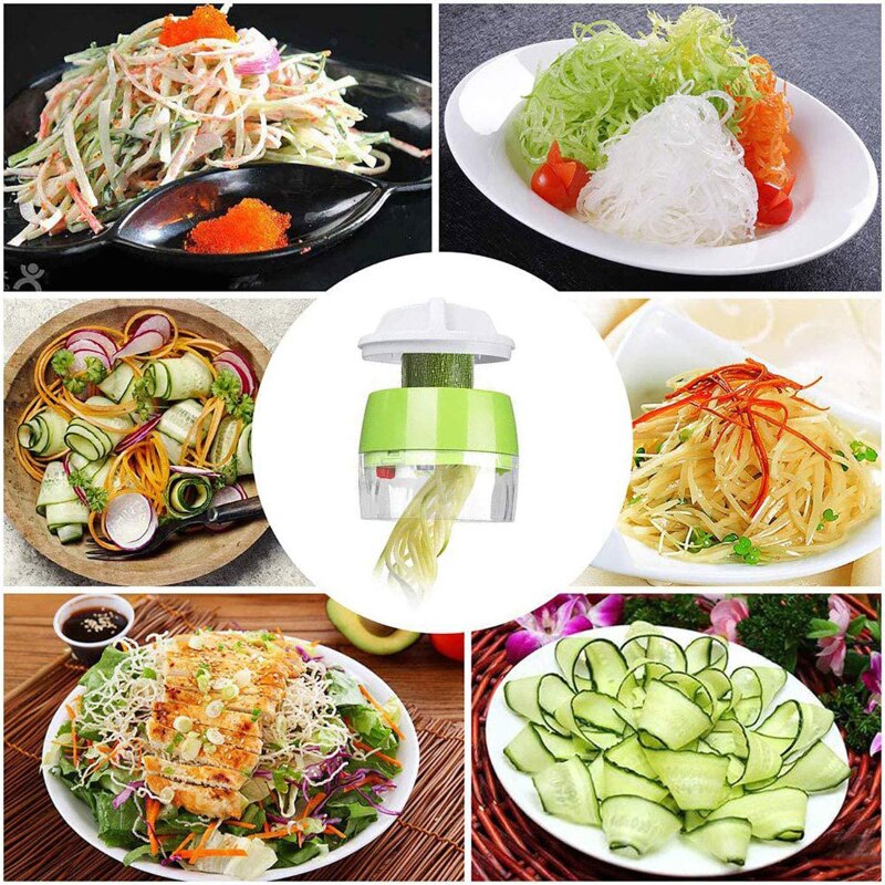 5 In1 Handheld Spiralizer Groentesnijder Verstelbare Spiraal Cutter Met Container Courgette Noodle Spaghetti Maker Spiral Slicer