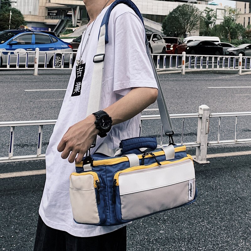 Een Schouder Messenger Bag Mannen Tij Grote Capaciteit Mannen Handtas Camera Tas Reistas Kleine Sport Fitness tas Tij