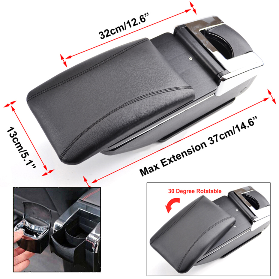 Car Armrest Arm Rest Rotatable For Mazda 2 Demio - Center Centre Console Storage Box