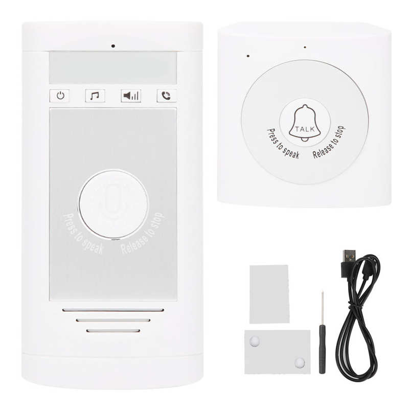 Deurbel Camera Draadloze 2-Weg Intercom Deurbel Laag Stroomverbruik Home Security Systeem: WHITE