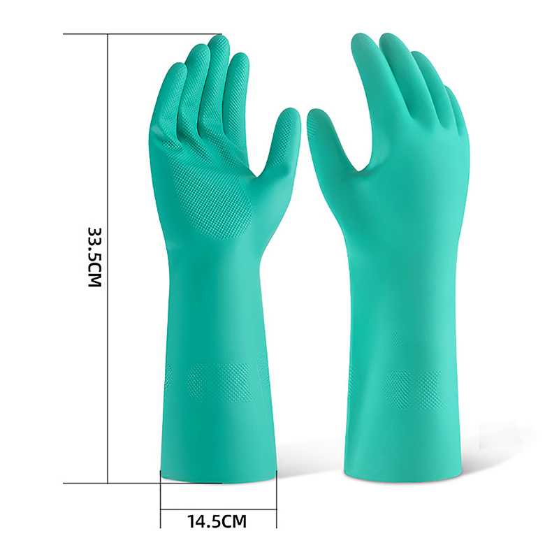 1 Paar Dikke Nitril Handschoenen-Chemische Zuurbestendige Waterdichte Lange Mouw Handschoenen Voor Tuinieren Chemisch Schilderen, Latex Vrij