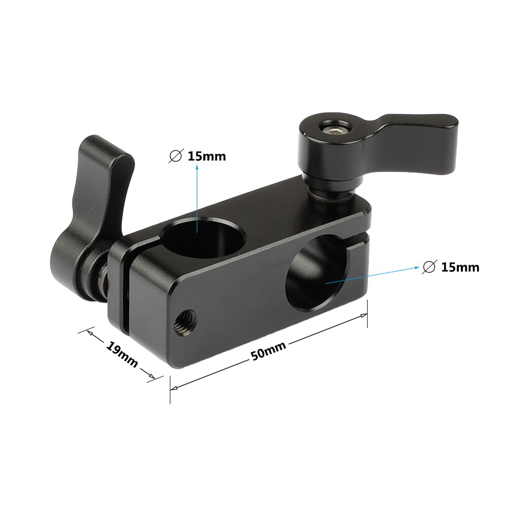 HDRIG 90-Degree Rod Rig Adapter Clamp (Black, 2-Piece) with Two Holes for DSLR Photo Studio Accessories