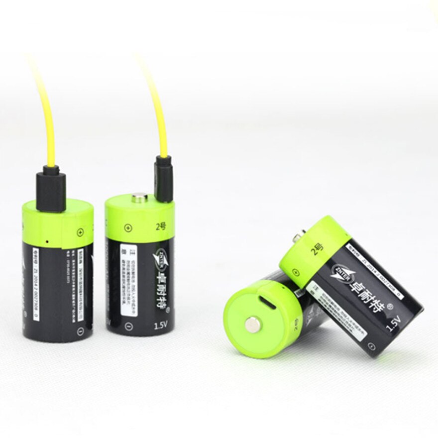 ZNTER 1.5V 3000mAh rechargeable battery C size USB rechargeable lithium polymer battery charged by Micro USB cable