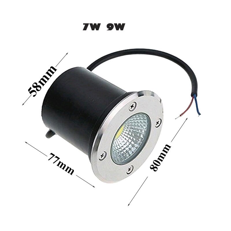 Luz LED subterránea IP68 para camino de jardín, lámpara de suelo para exterior, foco de paisaje de patio enterrado, 220v, DC12, 3W, 5W, 9W