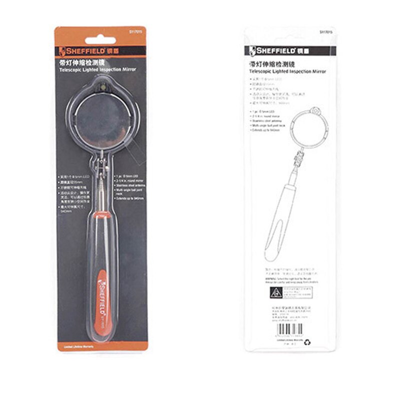 Telescopic inspection mirror with lamp universal auto repair mirror under car inspection mirror chassis maintenance mirror